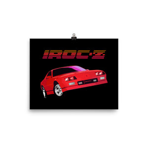 80s Red Chevy Camaro IROC-Z Poster