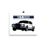 White Mustang Shelby GT500 Poster