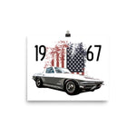 Silver 1967 Chevy Corvette Poster