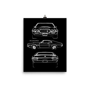 1972 Gran Torino Owner Gift Vintage Classic Muscle Car Collector Poster 8 x 10