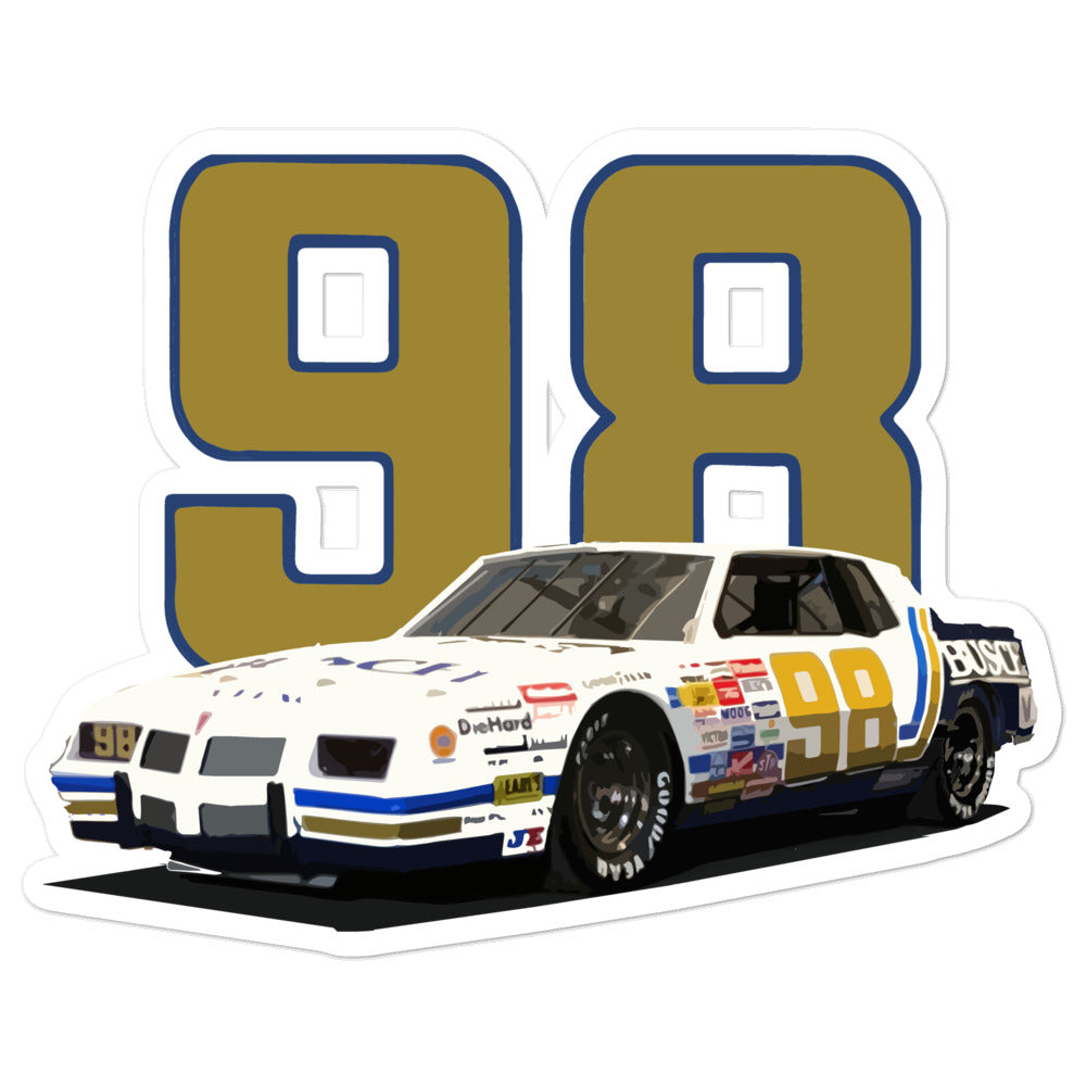 Dale Jarrett 1986 Grand Prix #98 Stock Car Bubble-free sticker 5" x 5"