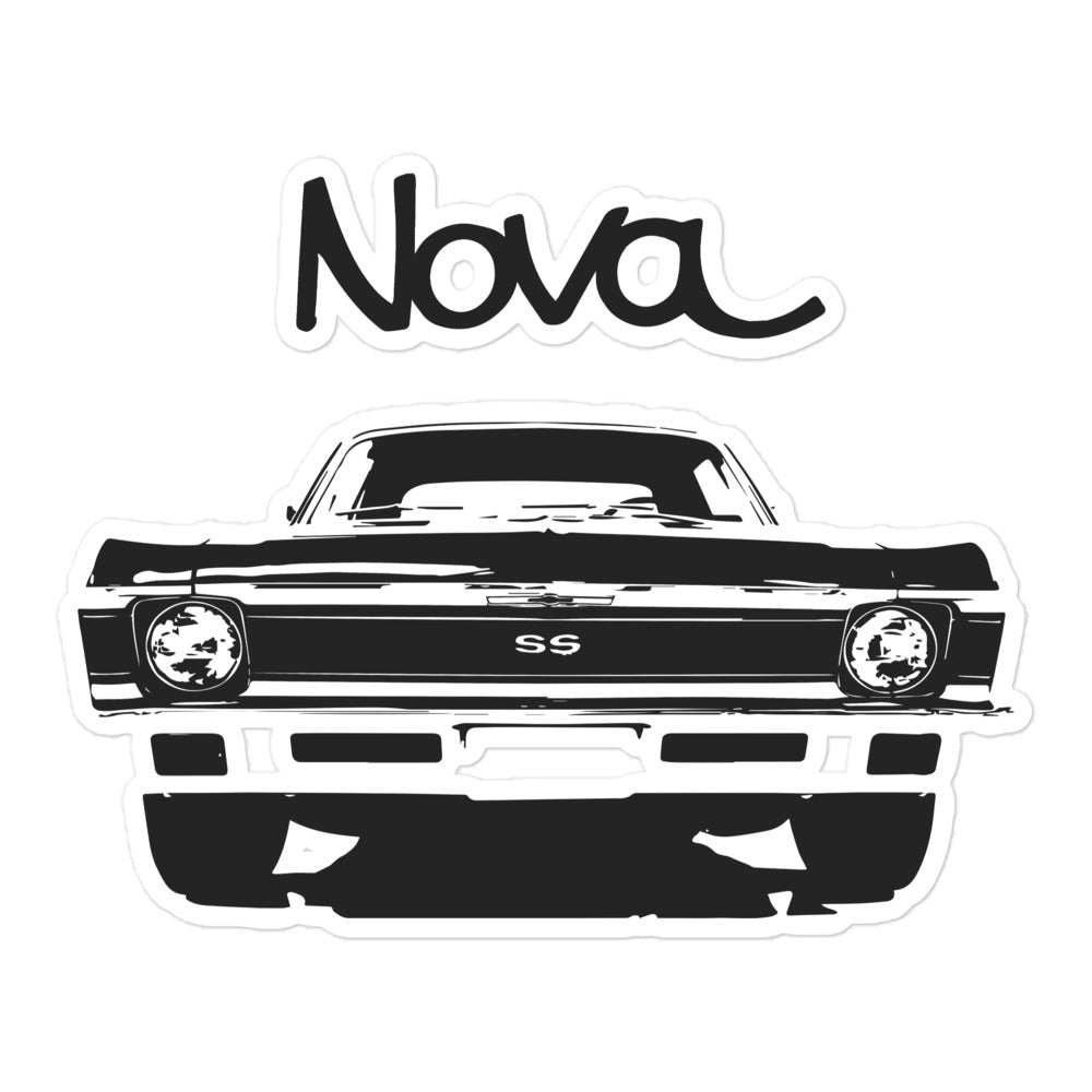 1972 Chevy Nova American muscle Classic car Drag racing Hot rod SS Bubble-free sticker 5.5" x 5.5"