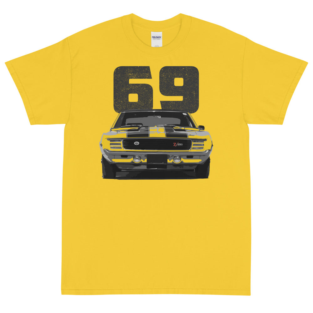 1969 Chevy Camaro RS Z28 Muscle Car Short Sleeve T-Shirt