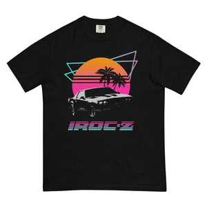 1980's Chevy Camaro IROC-Z Z28 Retro Sun Palms Men’s garment-dyed heavyweight t-shirt