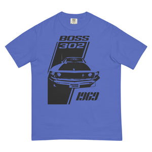 1969 Mustang Boss 302 Classic Collector Car Muscle Cars Hot Rod Men’s garment-dyed heavyweight t-shirt