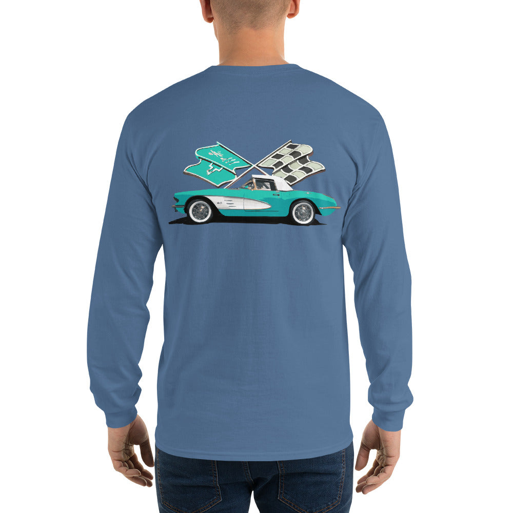 Antique Corvette C1 Owner Gift Men’s Long Sleeve Shirt