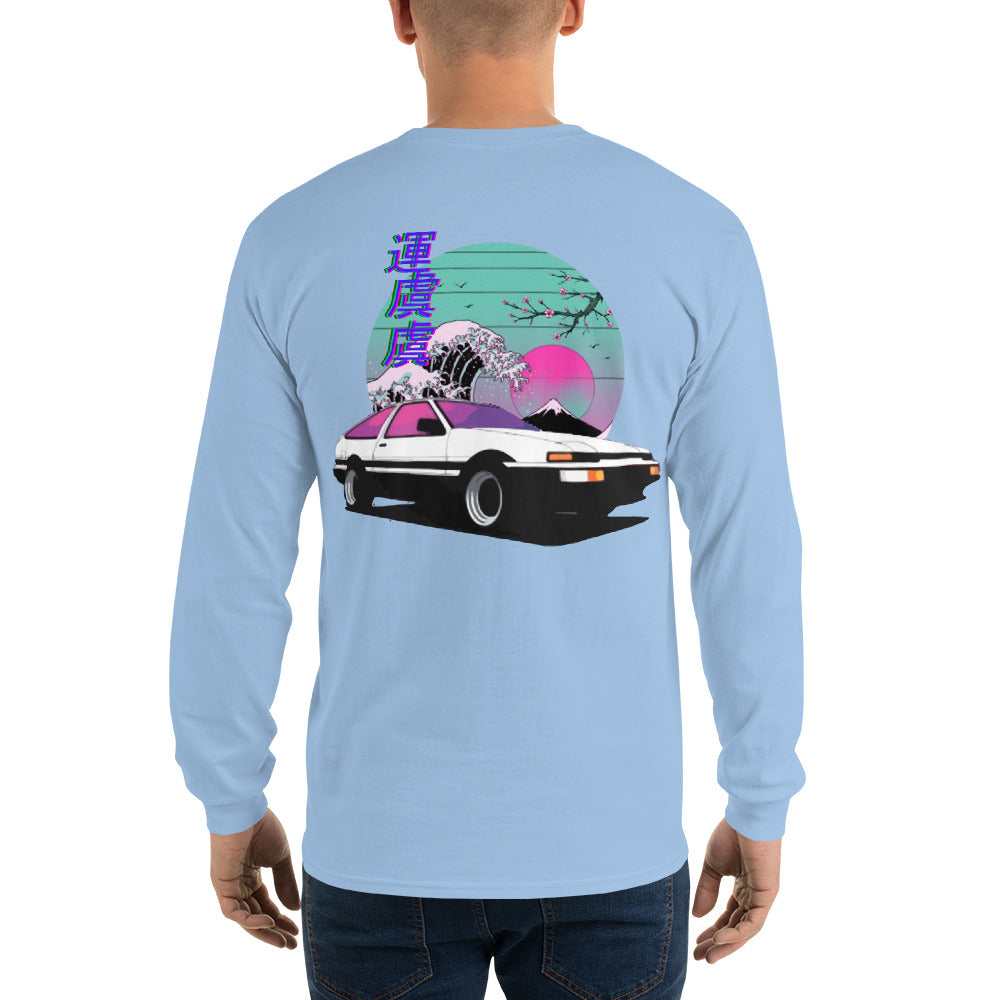 AE86 Vaporwave Aesthetic JDM Tuner Car Drift Racing Men’s Long Sleeve Shirt