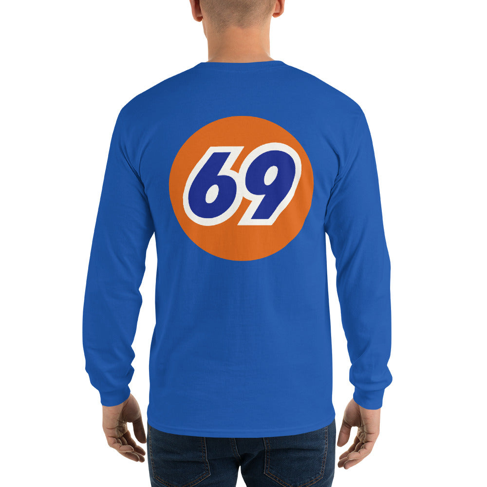 76 Oil Gas Station Parody 69 Official Fuel Racing Men’s Long Sleeve Shirt