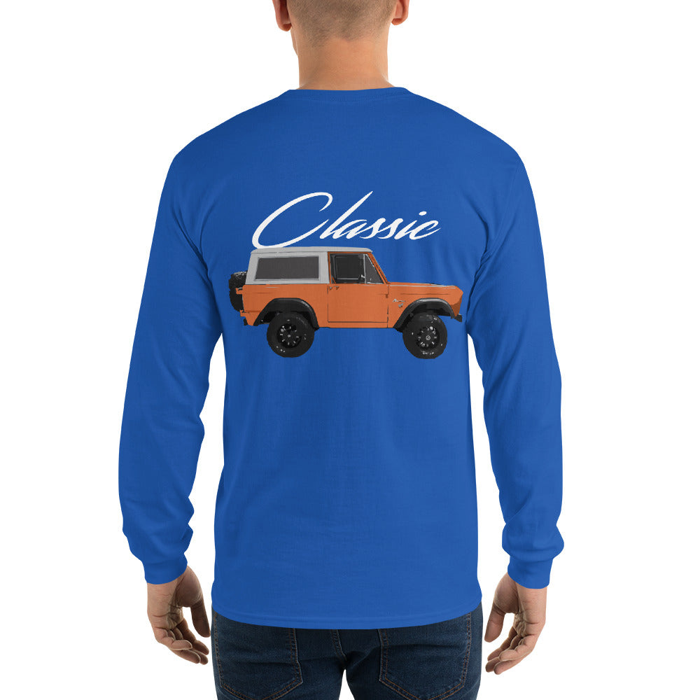 1974 Orange Ford Bronco Truck Classic Men’s Long Sleeve Shirt