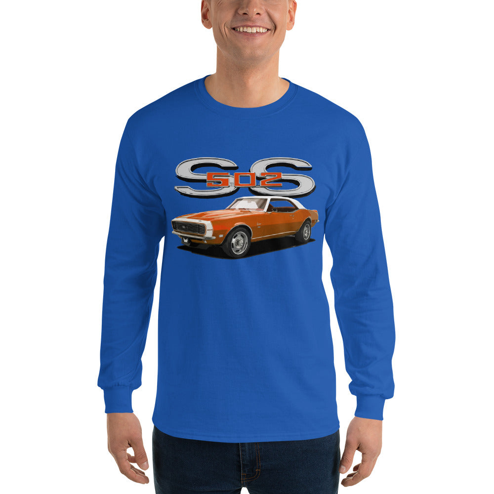 1968 Orange Camaro SS 502 Muscle Car Owner Gift Men’s Long Sleeve Shirt