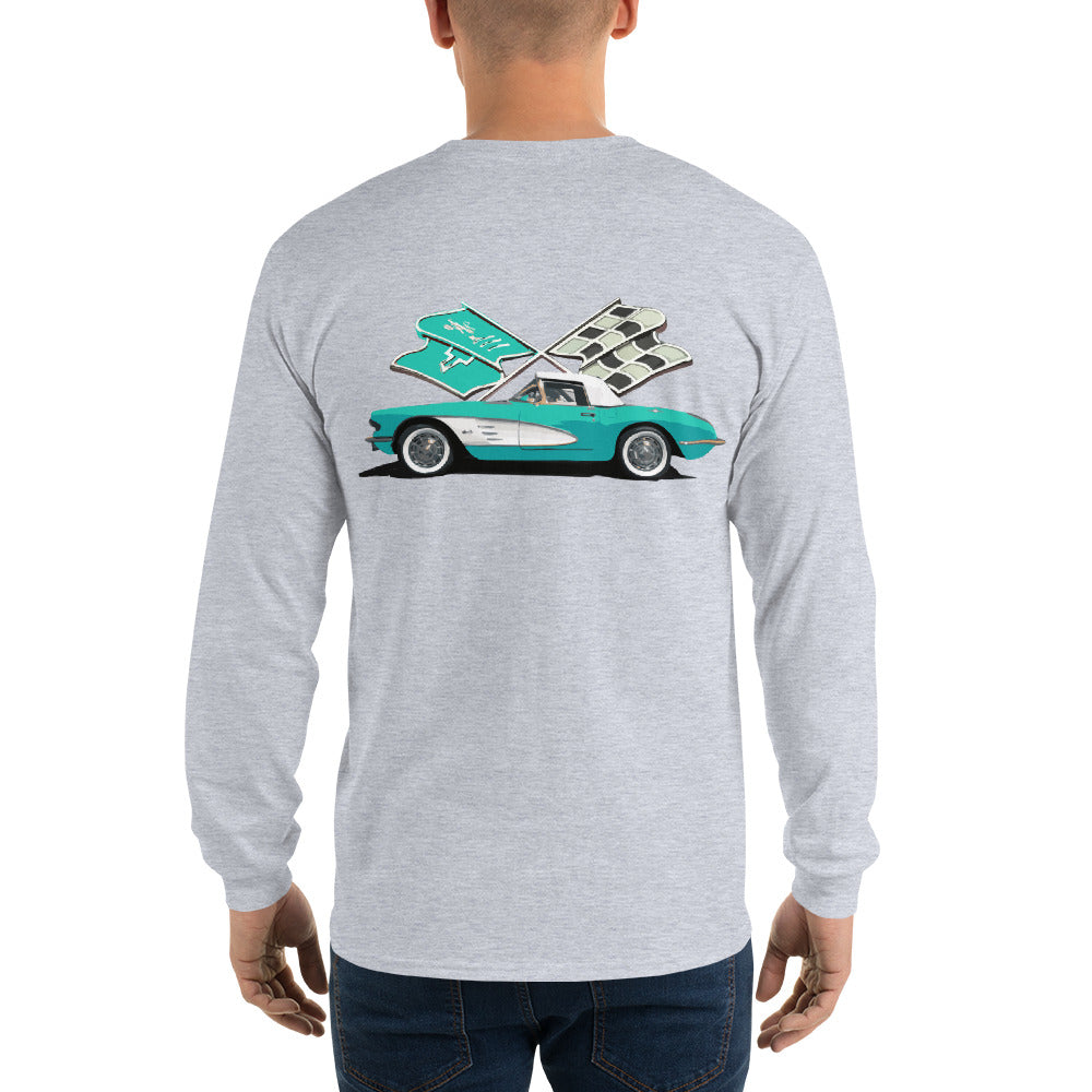 Antique Corvette C1 Owner Gift Men’s Long Sleeve Shirt