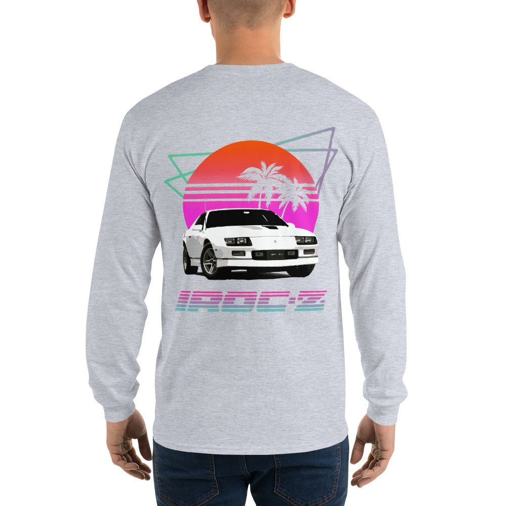 Camaro IROC-Z Retro Wave Sun 80s Men’s Long Sleeve Shirt