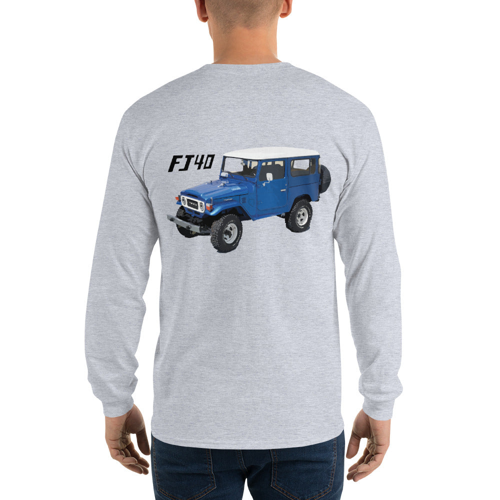 Blue Land Cruiser FJ40 Vintage SUV Truck Men’s Long Sleeve Shirt