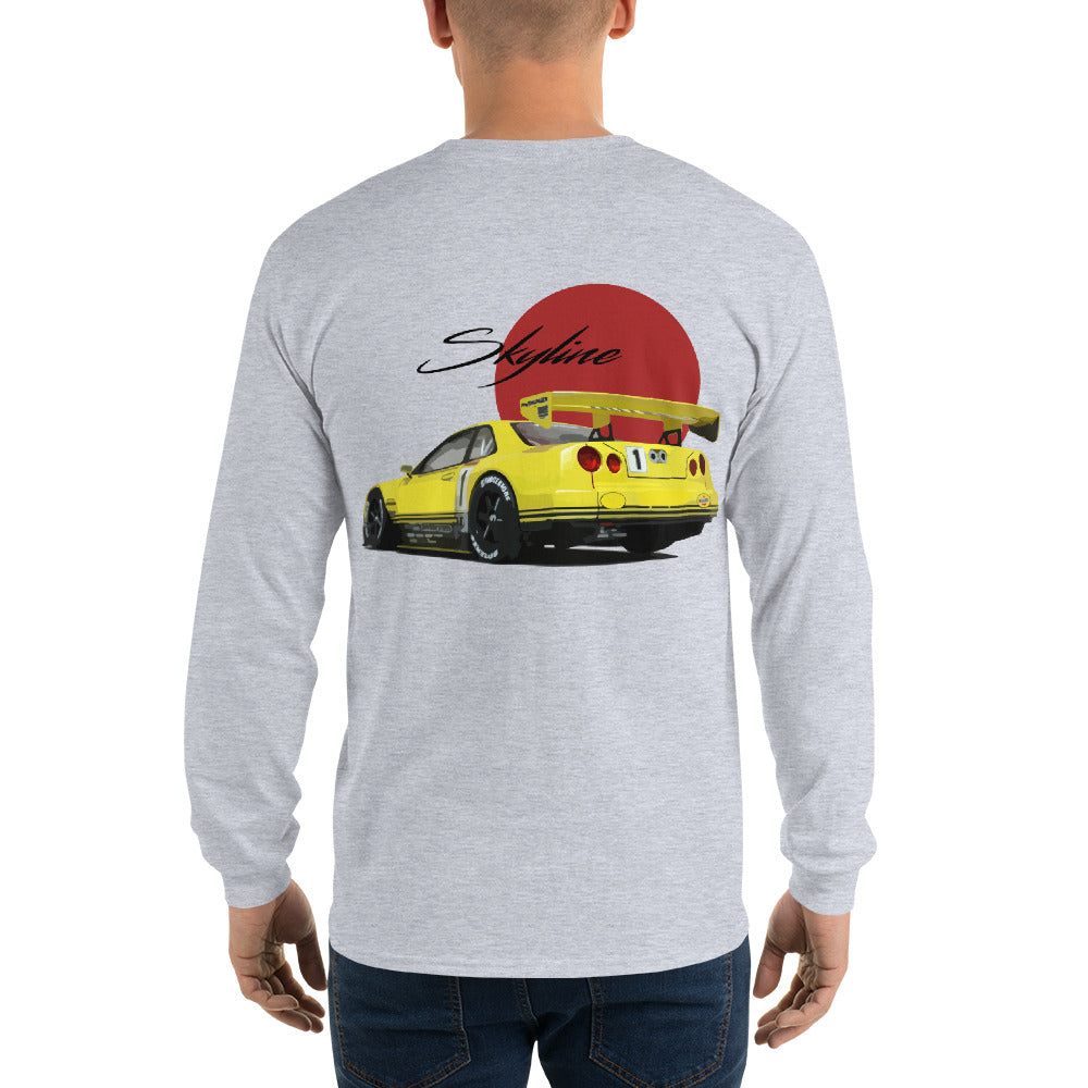 R34 GTR Skyline Race Car Men’s Long Sleeve Shirt
