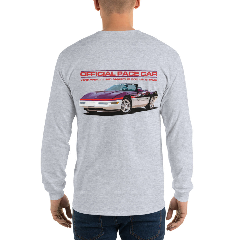 1995 Corvette C4 Convertible Indianapolis 500 Pace Car Men’s Long Sleeve Shirt