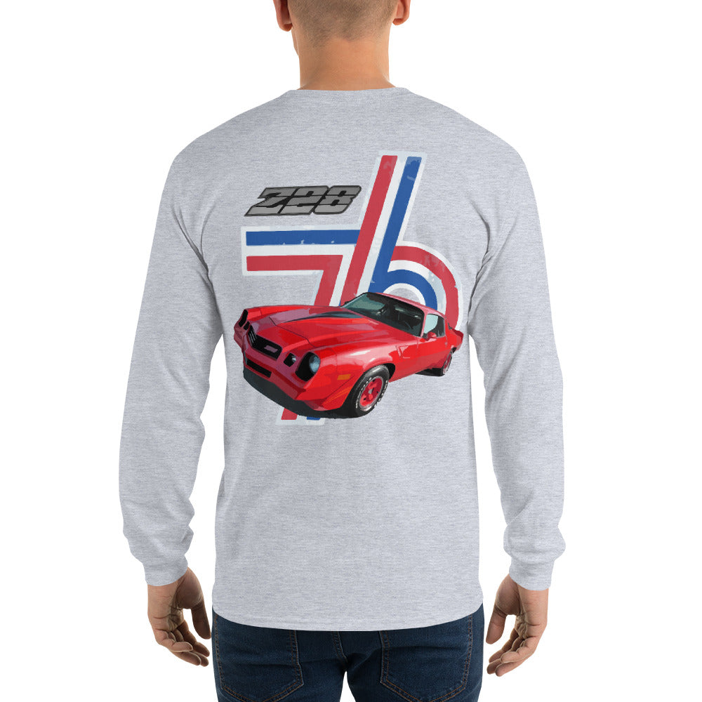 Retro 1976 Chevy Camaro Z28 Owner Gift Men’s Long Sleeve Shirt