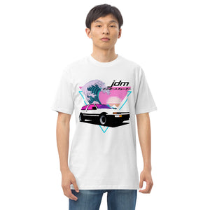 AE86 Trueno Japanese Vaporwave Wave 90s JDM Tuner Car Men’s premium heavyweight tee