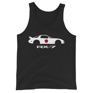 RX-7 JDM Tuner Stencil Japanese Rotary Engine Sportscar RX7 Driver Unisex Tank Top