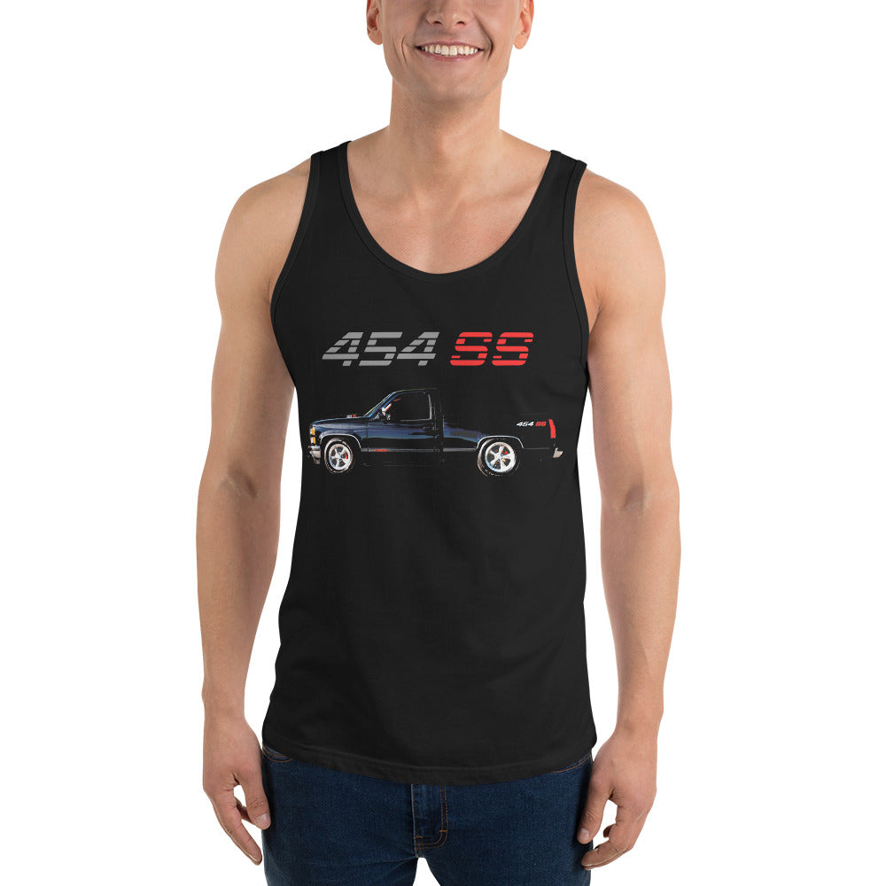 1990 Chevy 1500 OBS 454 SS Old Body Style American Pickup Truck Unisex Tank Top