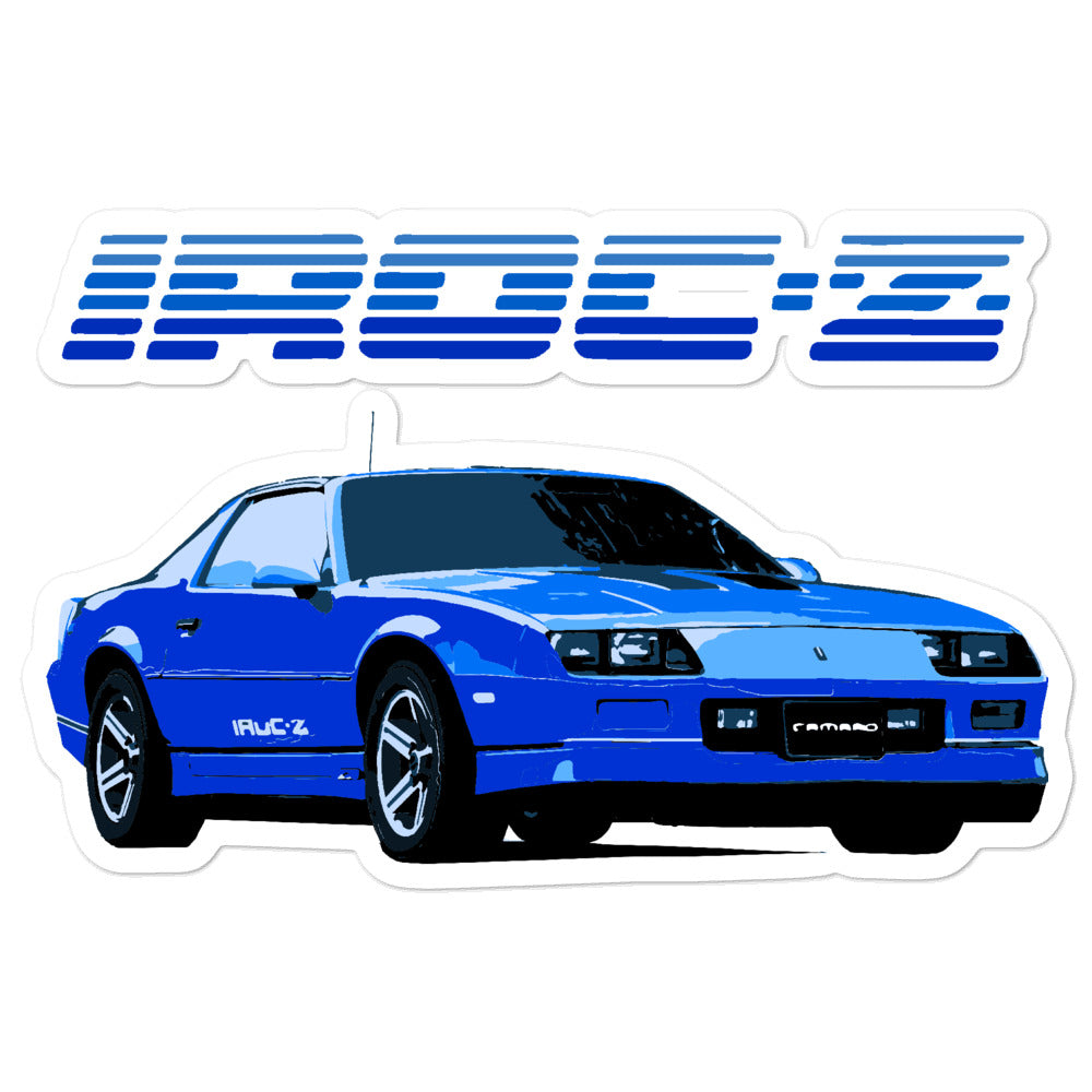 Blue Camaro IROC Z Bubble-free sticker