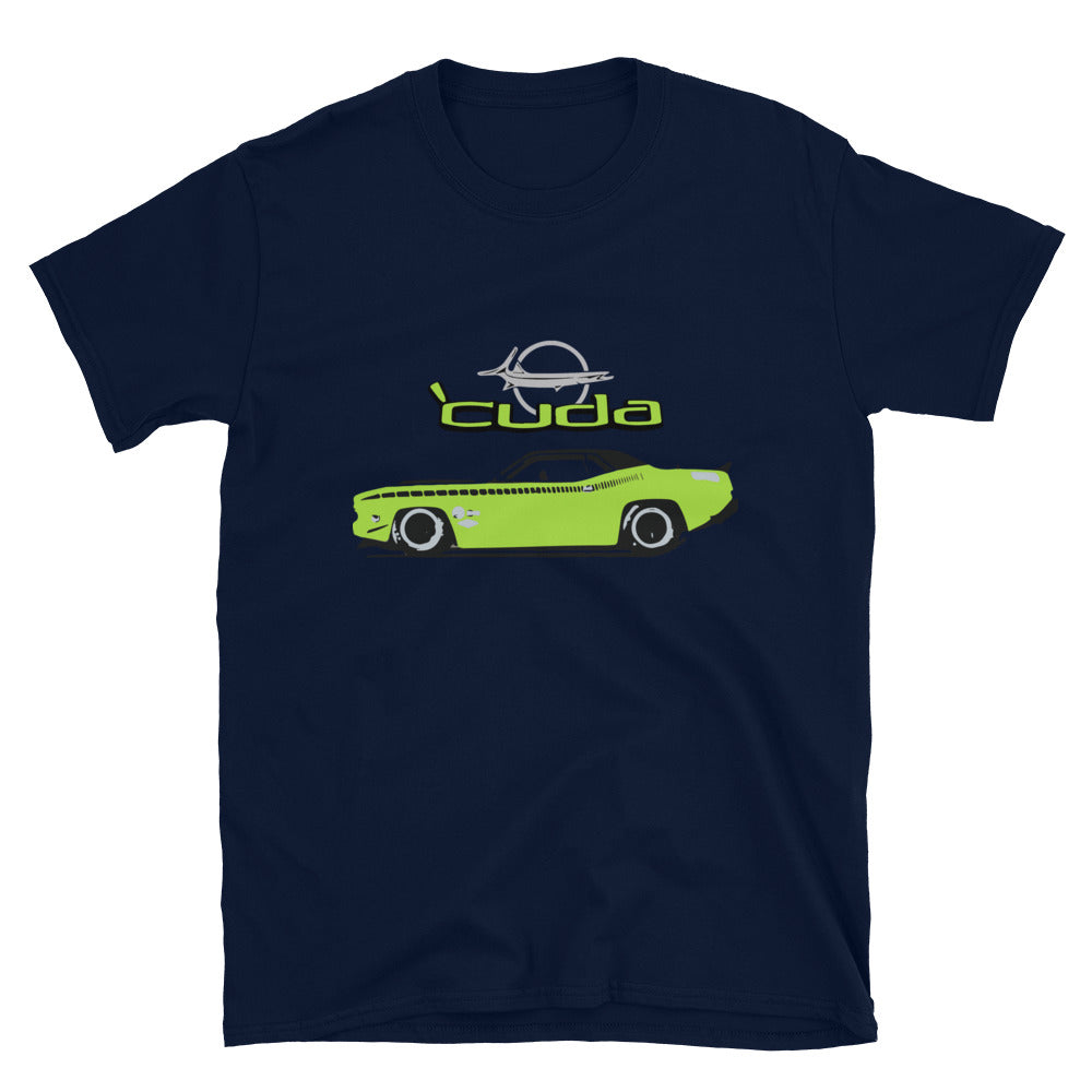 E-Body Barracuda Muscle Car T-Shirt Navy