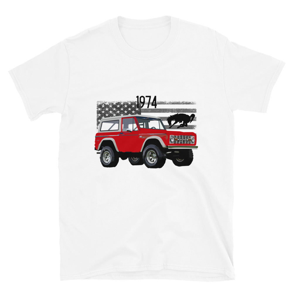 1974 Red Ford Bronco Short-Sleeve Unisex T-Shirt