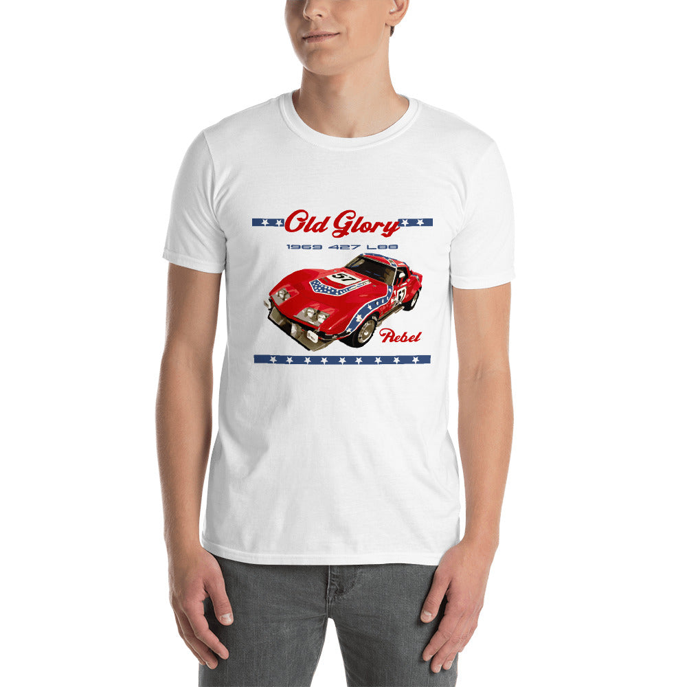 Old Glory 1969 427 L88 Rebel Corvette Race Car T-Shirt