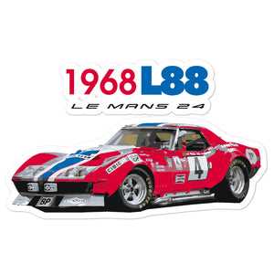 1968 Corvette L88 RED/NART Race Car Bubble-free sticker