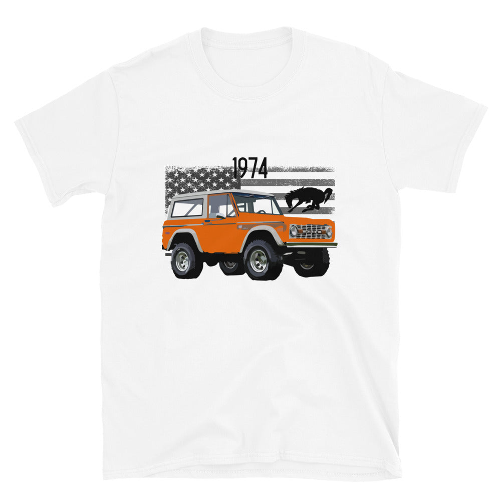 1974 Orange Ford Bronco Short-Sleeve Unisex T-Shirt