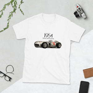 1954 Silver Arrow W196 Juan M Fangio Vintage Race Car T-Shirt