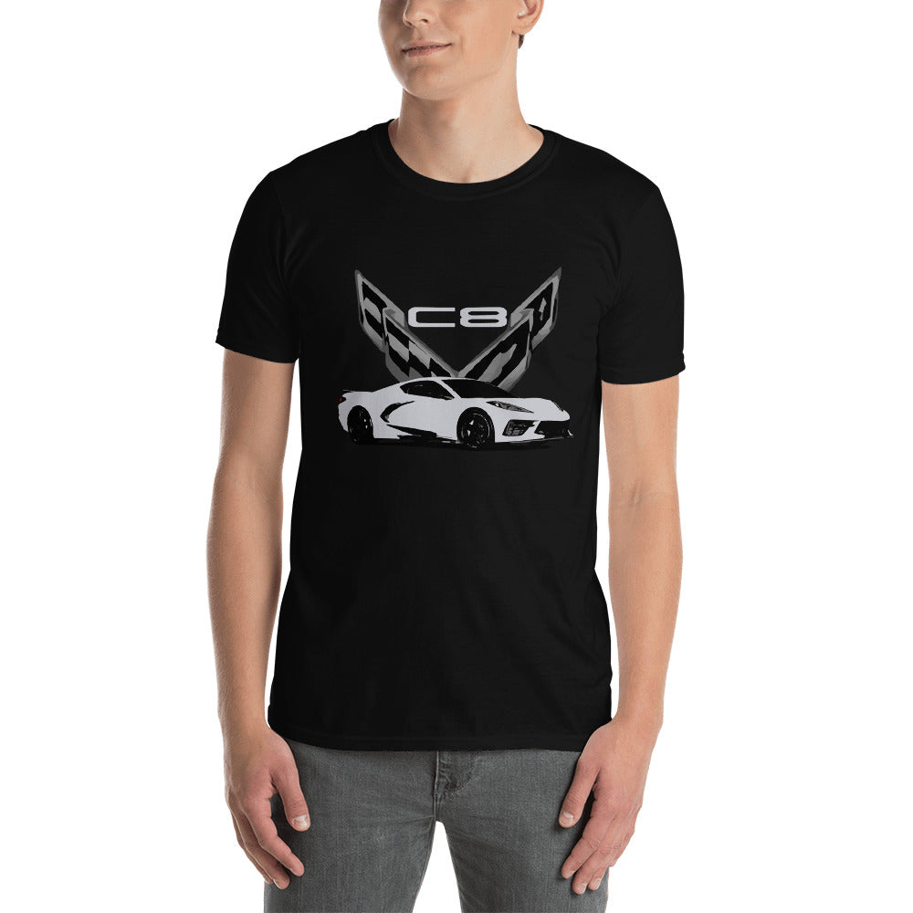 2020 Mid Engine Arctic White Corvette C8 T-Shirt