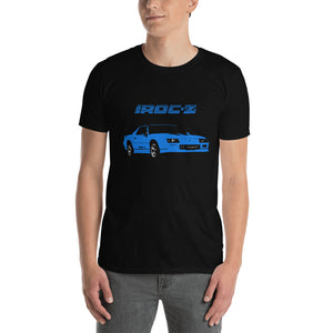 1980's Retro Blue Camaro IROC-Z Short-Sleeve Unisex T-Shirt