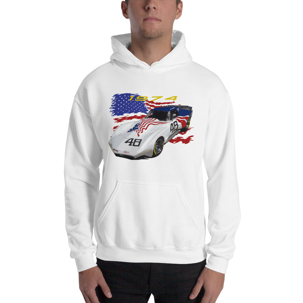 1974 Greenwood Wide Body Chevy Corvette Race Car Hooded Sweatshirt