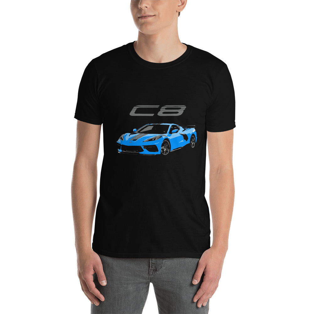 Blue Mid Engine Chevy Corvette C8 T-Shirt
