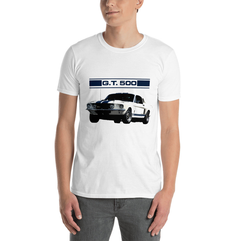 White Shelby GT500 Classic Car Short-Sleeve Unisex T-Shirt