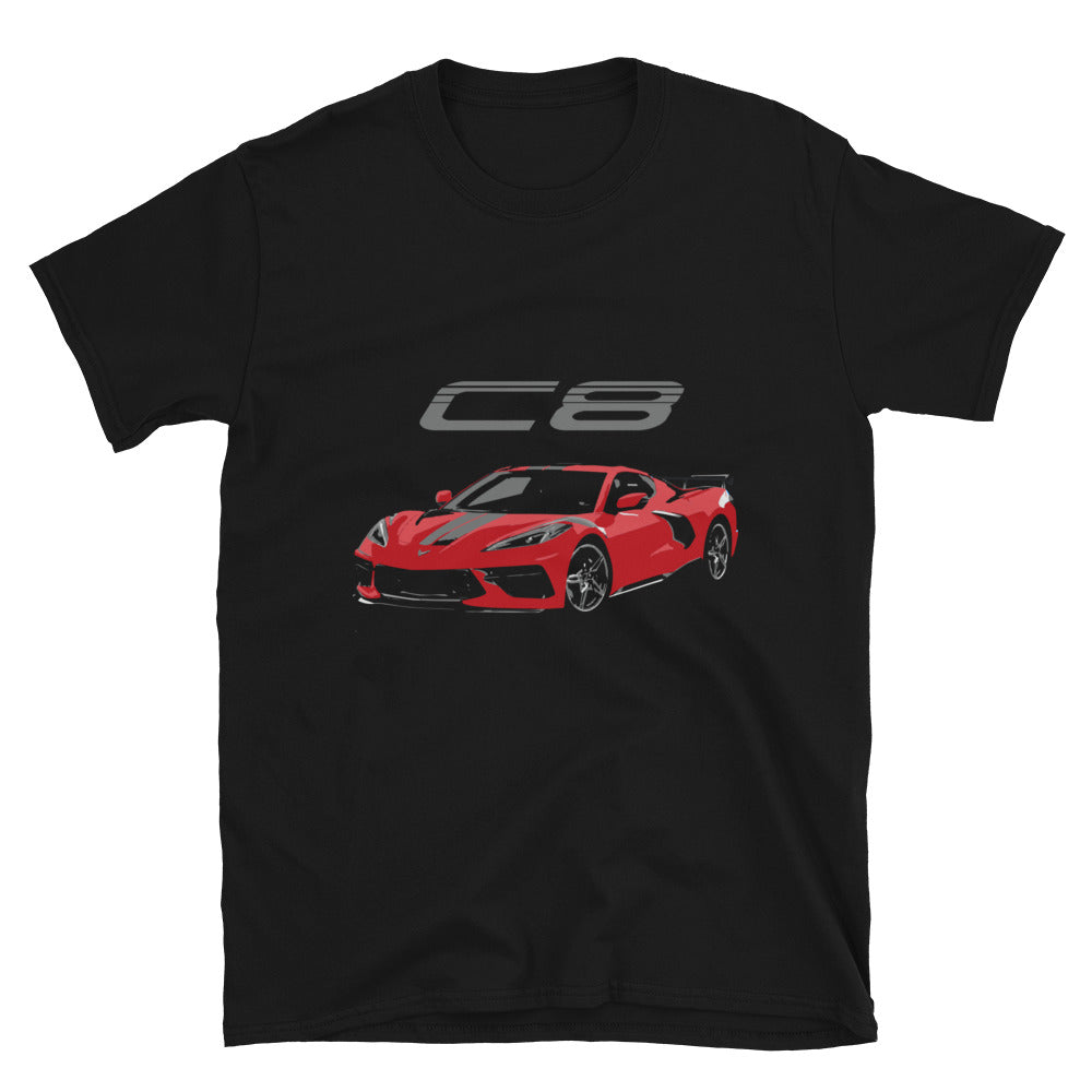 Red Chevy Corvette C8 Mid Engine T-Shirt