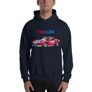 1968 Chevrolet Corvette L88 RED/NART Le Mans Race Car Hooded Sweatshirt