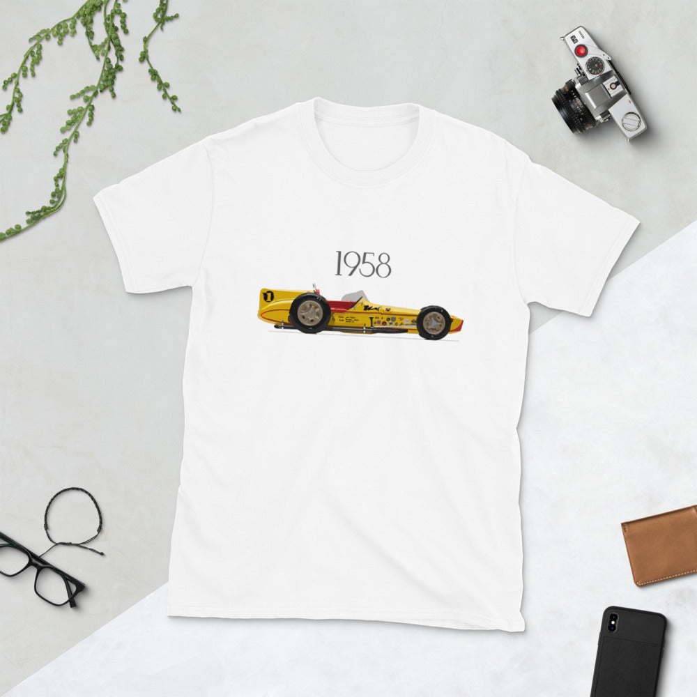 1958 Belond AP Special Laydown Roadster Indy 500 Winner T-Shirt