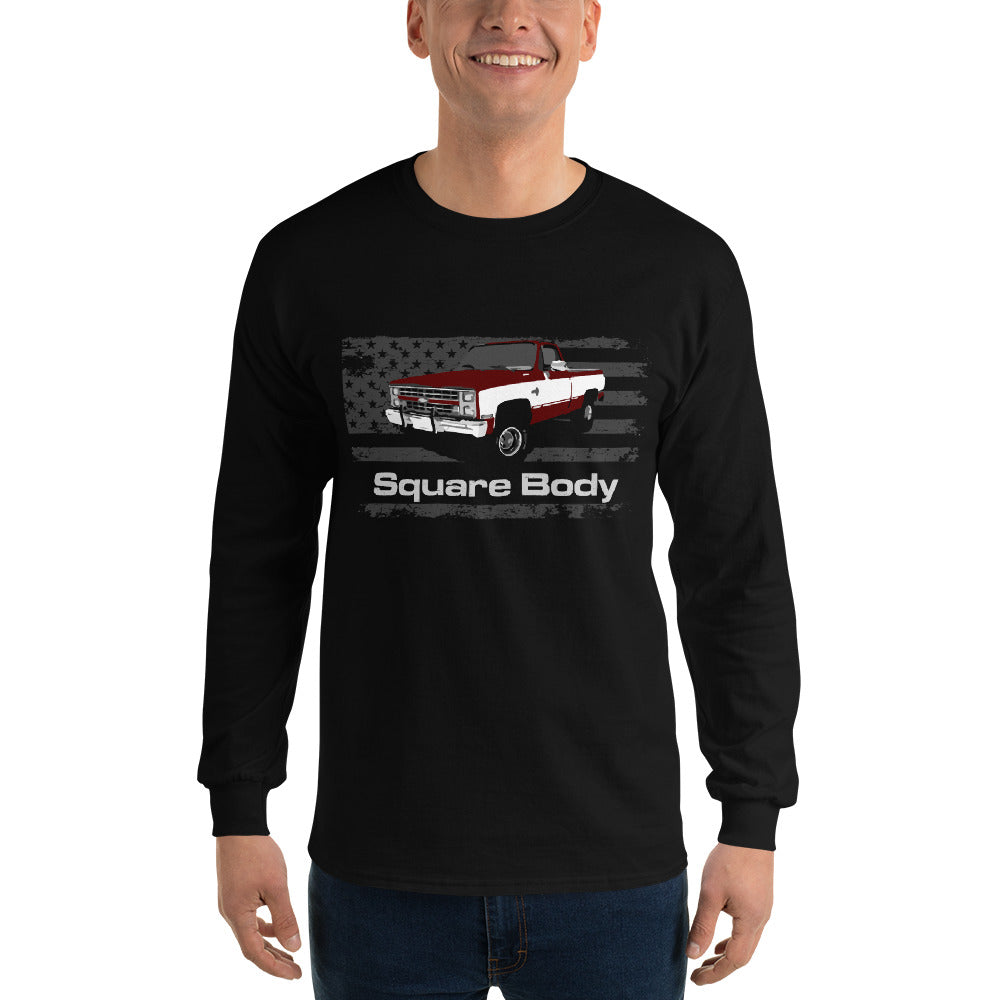 1987 Chevy Silverado 4x4 Square Body Men’s Long Sleeve Shirt