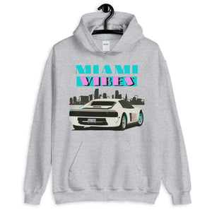 Miami Vibes 80s White Testarossa Unisex Hoodie