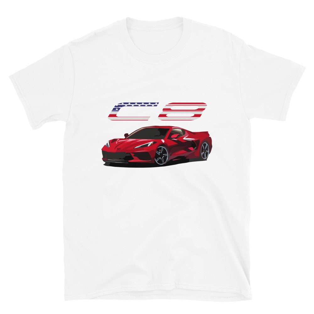 2020 Corvette C8 Corvette Patriotic Short-Sleeve Unisex T-Shirt