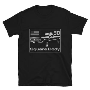 Square Body Black 1986 Chevy K30 Silverado Short-Sleeve Unisex T-Shirt