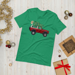 Red Vintage Bronco Christmas Short-Sleeve Unisex T-Shirt