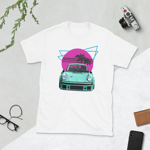 Retrowave Miami Sun & Palms 80's Super Car Short-Sleeve Unisex T-Shirt