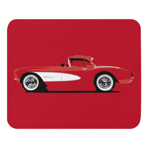 Red 1957 Corvette C1 Antique Collector Car Gift Mouse pad