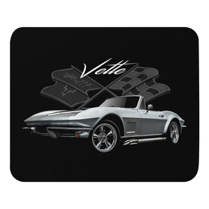 Silver C2 Corvette Convertible Classic Car Owner Gift Mouse pad