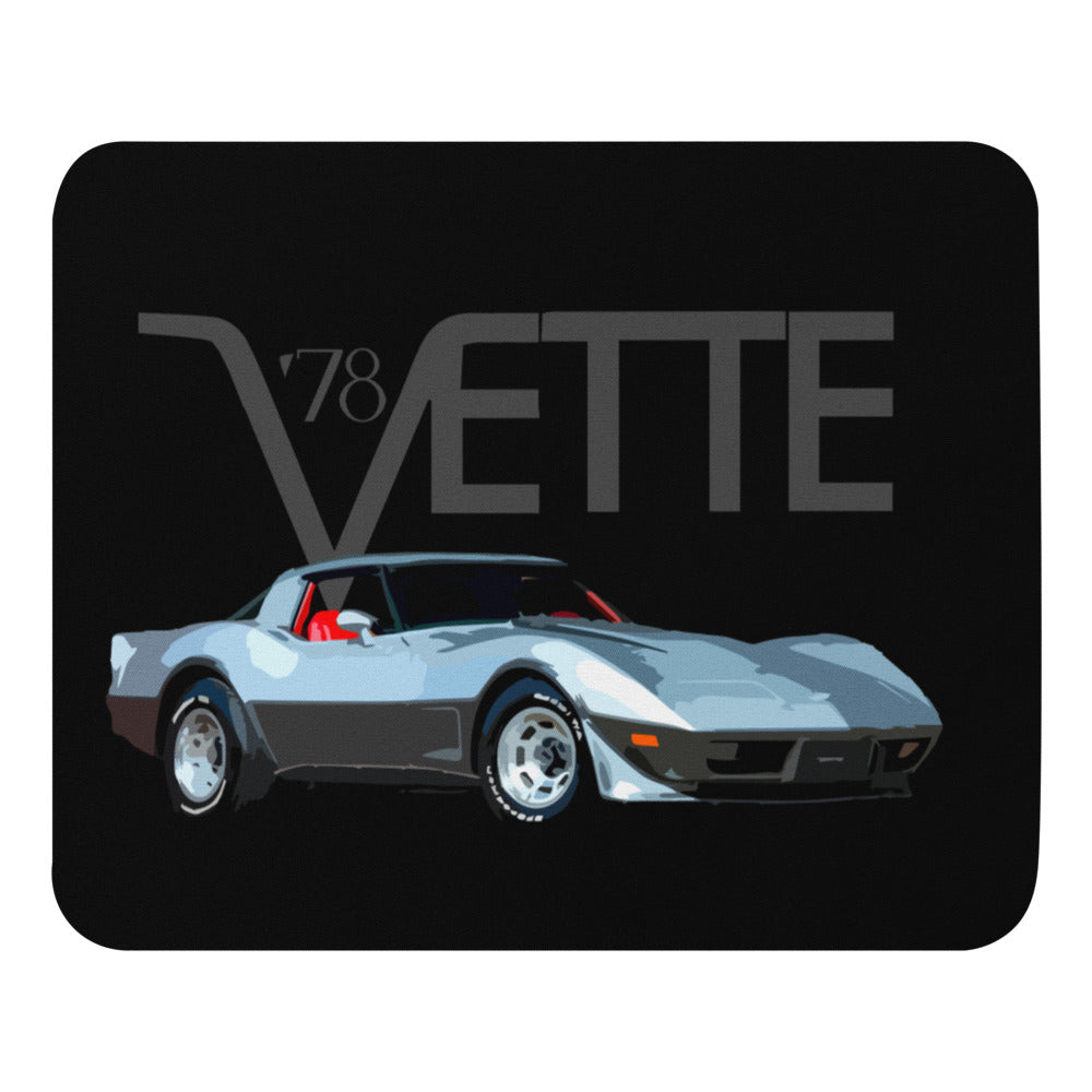 1978 Chevy Corvette C3 25th Silver Anniversary Muscle Car Mouse pad