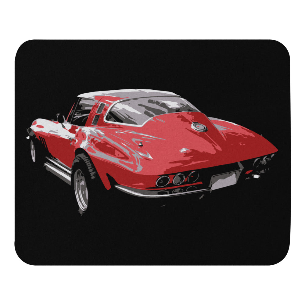 Red Corvette C2 American Classic Muscle Car Mouse pad