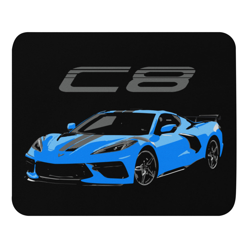 2021 Corvette C8 Rapid Blue Mouse pad
