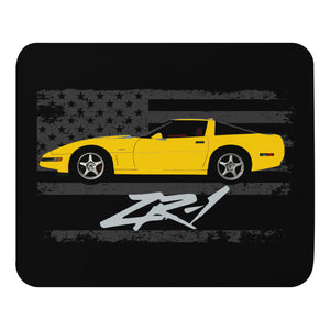 Competition Yellow 1994 Chevy Corvette C4 ZR-1 ZR1 Mouse pad